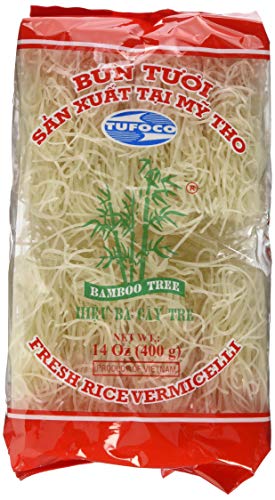 Bamboo Tree Fideos de arroz, Fideos populares de Vietnam y fáciles de preparar, Calidad premium, 400g, 1 unidad