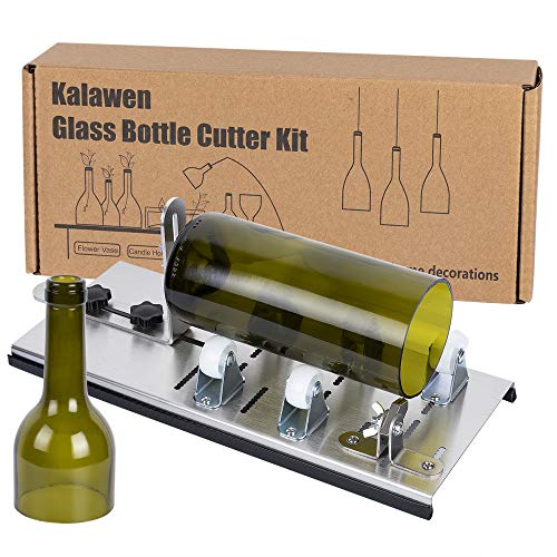 Kalawen Cortador de botellas profesional, cortador para botella de cristal de vino cerveza cortador de botella de acero inoxidable
