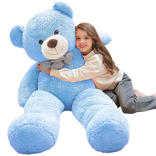 MorisMos Oso de Peluche Gigante Azul 120cm, Suave Animales de Peluche Juguete Oso Grande, Kawaii Osito Teddy Bear para Niñas Bebé Novia Esposa Regalos de San Valentín Cumpleaños