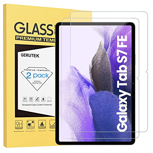 Gerutek 2 Piezas Protector Pantalla para Samsung Galaxy Tab S7 FE/Tab S8 Plus/Tab S7 Plus, 12.4 Pulgadas, 9H, Antiarañazos, Cristal Pantalla Vidrio Templado para Galaxy Tab S7 FE/Tab S8+/Tab S7+ 12.4'