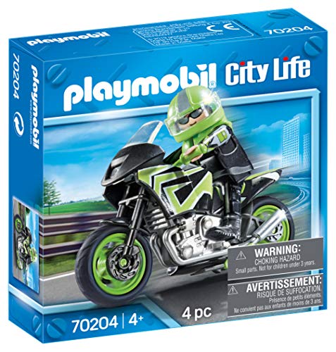 PLAYMOBIL PLAYMOBIL-70204 City Moto+Motorista, Multicolor, Talla única (70204)