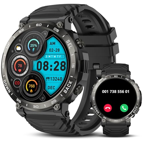 IDEALROYAL S56 Reloj Inteligente Hombre, 1.52' Smartwatch con Llamadas Bluetooth, Oxímetro, Monitor de Sueño, Deportivos Impermeable IP68 Pulsera Actividad con 110+ Modos Deportivos para Android iOS