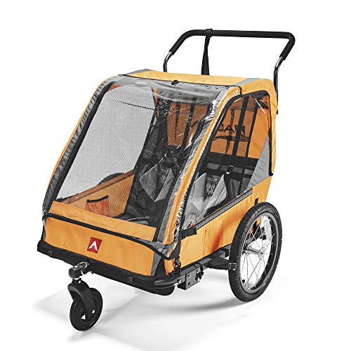 Carriola y remolque de bicicleta Allen Sports Hi-Viz para dos niños, anaranjado, modelo ES2-O