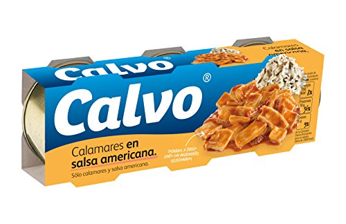 Calvo Calamares En Salsa Americana - Paquete de 3 x 80 gr - Total: 240 gr