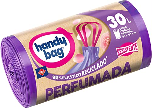 Handy Bag Bolsas de Basura Perfumadas, 30L, 15 Bolsas, 80% Reciclado