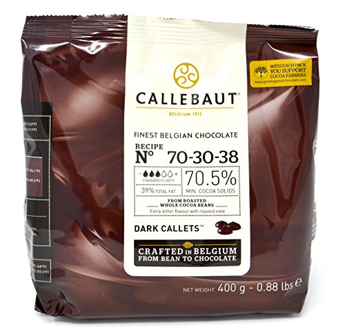 Callebaut N° 70-30-38 (70,5%) - Cobertura de Chocolate Negro Belga - Finest Belgian Dark Chocolate (Callets) 400g