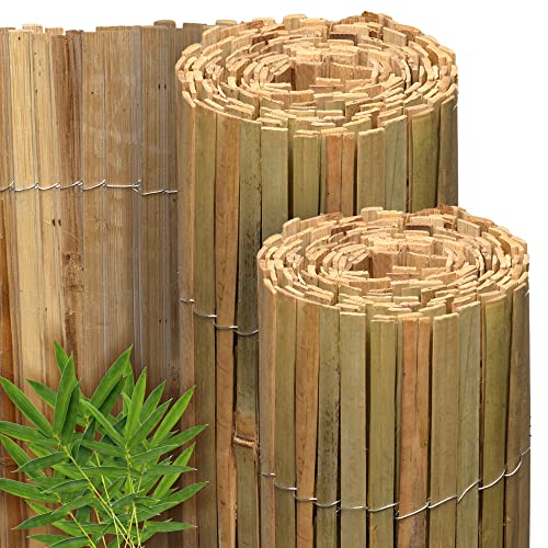 Sol Royal FSC® Valla de Protección Bambú Natural 90x600 cm – Visual y Viento de Caña Balcones Terrazas y Jardín – Robusto Biombo de Bambú Resistente a la Intemperie – SolVision B89