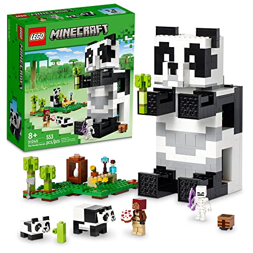 LEGO Minecraft The Panda Haven 21245, casa de juguetes móvil con figuras de animales de pandas bebé, juguetes para niños, niños y niñas a partir de 8 años, idea de regalo
