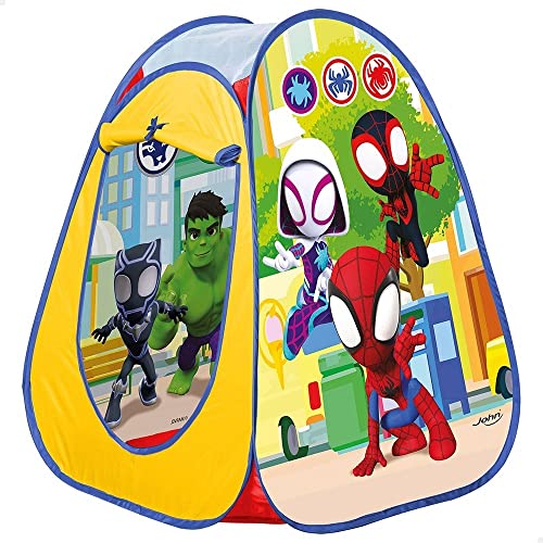 COLORBABY 48294 - Marvel Spidey y su superequipo Tienda de campaña infantil Pop Up, Medidas 75x75x90 cm, casita infantil, tipi infantil, juegos infantiles, cabañas para niños, juegos infantiles