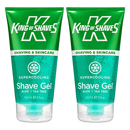 King of Shaves Supercooling Aloe Vera Shaving Gel for Men - 150ml | TWIN-PACK | Mens Shaving Gel | Shave Care Products | Mens Shavecare | Shaving Cream | Shave Cream for Men