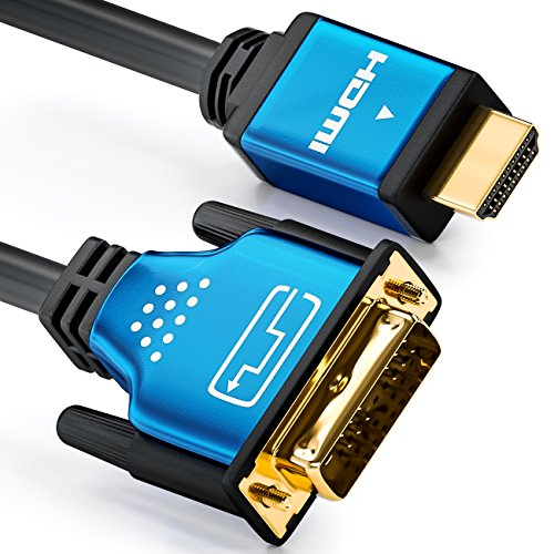 deleyCON 1m Cable HDMI a DVI de Alta Velocidad - 1080p Full HD 3D - Cable Adaptador HDMI a DVI