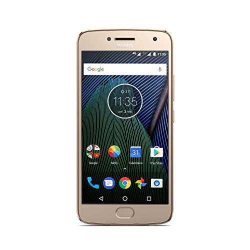 Moto G 5ª Generación Plus - Smartphone libre Android 7 (pantalla de 5.2'' Full HD, 4 G, cámara de 12 MP Dual Pixel, 3 GB de RAM, 32 GB, Qualcomm Snapdragon 2.0 GHz), color dorado - [Exclusivo Amazon]