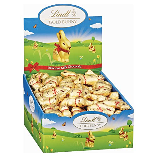 Lindt GOLD BUNNY de chocolate con leche, figuras de pascua, cremoso y suave, aprox 40 unidades, 440gr