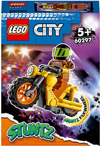 LEGO 60297 City Stuntz Moto Acrobática: Demolición, Juguete con Moto con Rueda de Inercia y Mini Figura del Piloto para Niños +5 años