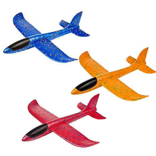 Comius Sharp Planos de Espuma, 3 Pcs Avión Planeador, Modelo de Avion Deportes al Aire Libre Volar Juguete, Que lanzan los planeadores de Whirly Glider para los Cabritos, favores de la Fiesta