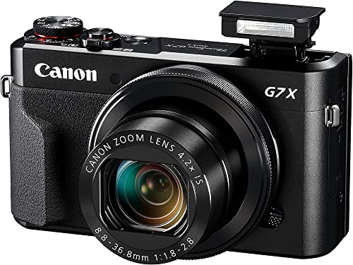 Canon PowerShot G7 X Mark II - Cámara Digital Compacta de 20.1 MP (pantalla de 3', Apertura f/1.8-2.8, zoom óptico de 4.2x, Video Full HD, WiFi), Color Negro