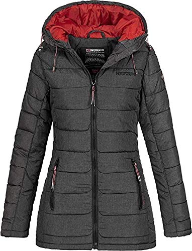Geographical Norway Astana - Parka con capucha para mujer (Antracita, S)