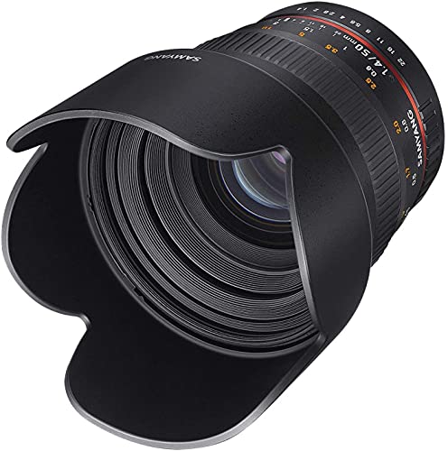 Samyang F1111101101 - Objetivo fotográfico DSLR para Canon EF (Distancia Focal Fija 50mm, Apertura f/1.4-22 AS UMC, diámetro Filtro: 77mm), Negro
