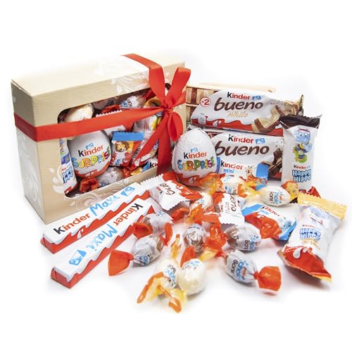 VILAER Caja de Chocolates Originales Para Regalar, San Valentin Cumpleaños, Aniversarios, Pack Surtido Variedad, Todas las Edades (KINDER)