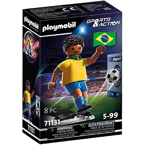 PLAYMOBIL Sports & Action - Jugador de Fútbol - Brasil, a Partir de 5 años