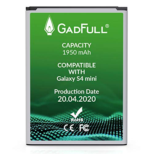 GadFull Batería de reemplazo para Samsung Galaxy S4 Mini | 2020 Fecha de producción | Corresponde al Original B500BE | Compatible con S4 Mini i9190| S4 Mini Dual SIM i9192| S4 Mini LTE i9195