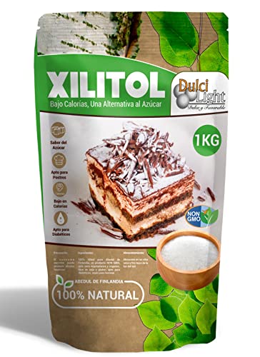 Edulcorante Xilitol Zero DulciLight 100% Natural 1 Kg Origen Abedul de Finlandia | Sustituto del Azúcar en cocina y Repostería