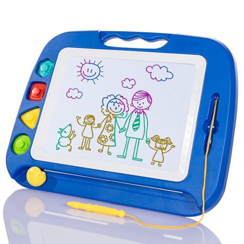 SGILE Pizarra Magnética Infantil, 42x32cm Grande Magnético Pintura de la Escritura Doodle Sketch Pad, Juguetes para Niños Infantiles