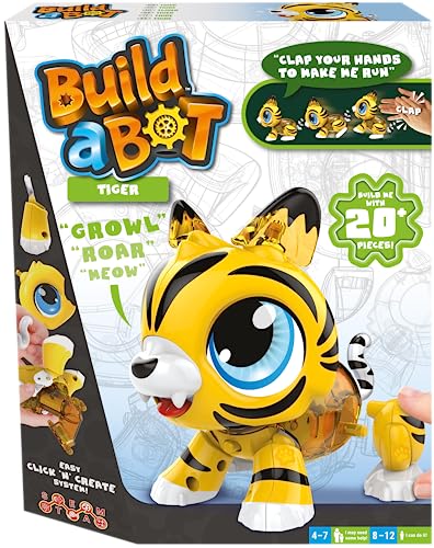 Goliath Games Build-a-BOT: Tigre | Construye tu Propio Tigre Mascota Interactivo | Sistema Easy Click 'n' Create | Kit de Robot Stem de más de 20 Piezas para niños | para Mayores de 4 años