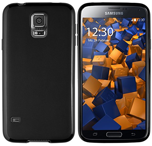 mumbi Funda Compatible con Samsung Galaxy S5 / S5 Neo Caja del teléfono móvil, Negro Mate