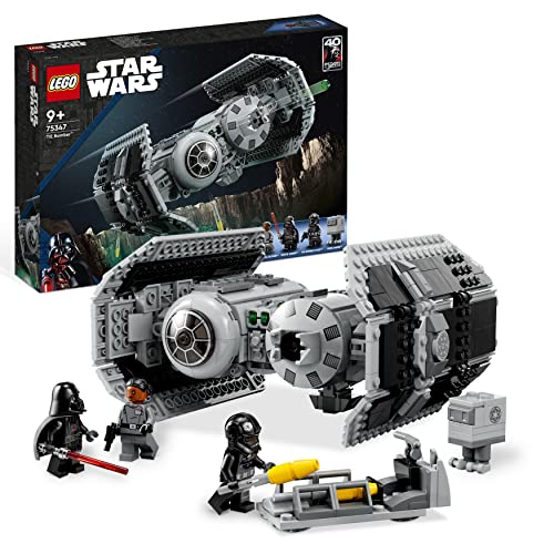LEGO Star Wars TM Bombardero Tie, Maqueta de Caza Estelar para Construir, Droide Gonk y Mini Figura de Darth Vader con Espada Láser de Juguete 75347