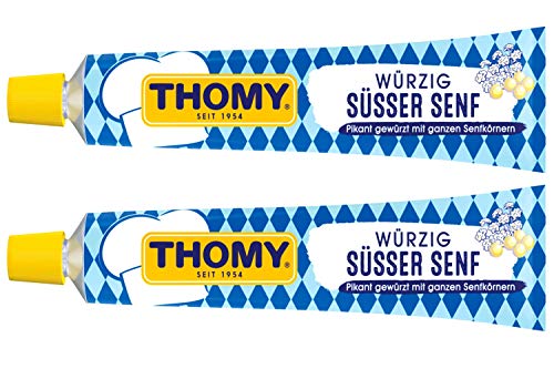 Thomy Sweet & Spicy Mustard- Wurzig Susser Senf - Tubo de mostaza alemán (200 ml, 2 unidades)