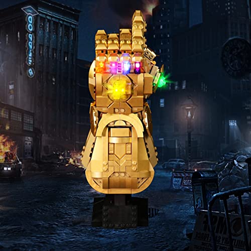 BrickBling Juego de luces LED para Lego 76191 Marvel Super Heroes Infinity guante (solo kit de luz DIY, no Lego), juego de iluminación LED decorativa para guante Lego Thanos Luz de juguete creativa