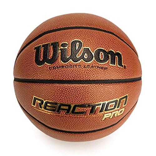 Wilson WTB10137XB07 Pelota de Baloncesto Reaction Pro Cuero sintético Interior y Exterior, Unisex-Adult, Naranja, 7
