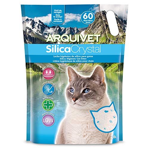 Arquivet Arena para Gato Silica Crystal - Capacidad 7.6 L, lecho higiénico para Gatos, felinos, Capacidad Absorbente, Ayuda a Eliminar olores y bacterias