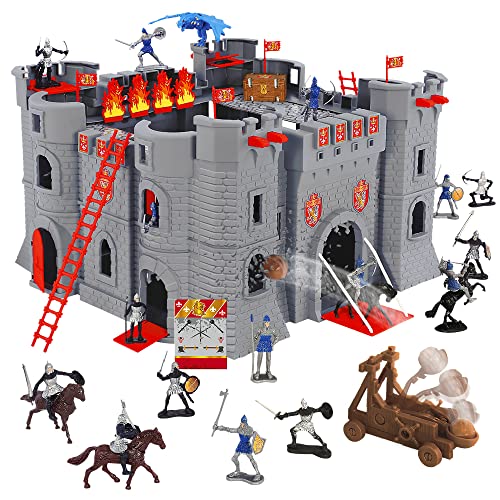 STARLUX - Castillo Le Château Noir con Caballeros, Soldados, Dragón, Catapultas y Accesorios - A Partir de 3 años - Made in Europe - 404002