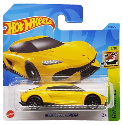 Hot Wheels - Koenigsegg Gemera - HW Exotics 4/10 - HKH95 - Short Card - Superdeportivo - amarillo - Mattel 2023