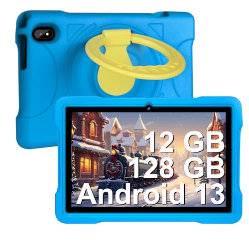 AOCWEI Tablet para Niños Android 13, Tablet 10 Pulgadas| 12GB RAM 128GB ROM Ampliable a 512GB| Octa Core| Control Parental| Kids Educativos| 5G WiFi| Dual Cámara| Funda EVA