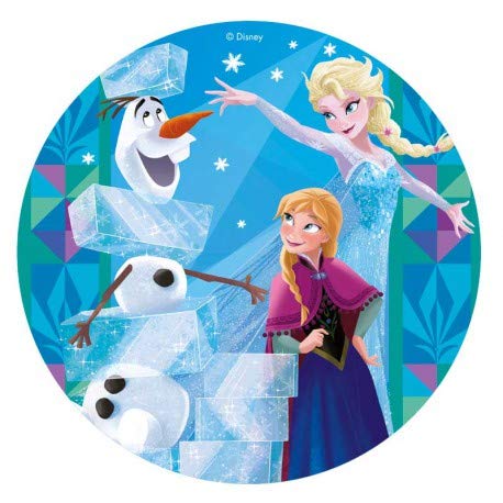 Disney Frozen Elsa, Ana & Olaf Oblea Comestible Para Tarta Redonda 20cm