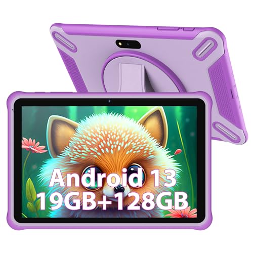 YOTOPT 10' Tableta para niños, Android 13.0, 19GB RAM 128GB ROM (SD Extensible), Control Parental, Pantalla HD IPS, 6580mAh, Quad Core, 5MP+2MP, WiFi, Bluetooth, Tableta Educativa (Pink)