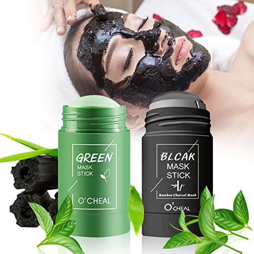 AONAT Green Stick Mask, Green Tea Cleansing Mask, Mascarilla Purificadora de Té Verde y Carbón de bambú, Eliminación profunda de puntos negro, Mejora la sequedad de la piel (2 PACK)