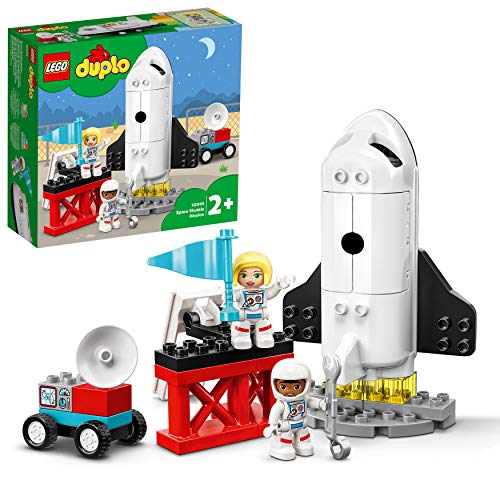 LEGO 10944 DUPLO Misión de la Lanzadera Espacial Juguete de Construcción de Cohete Espacial para Niños +2 años con Astronautas