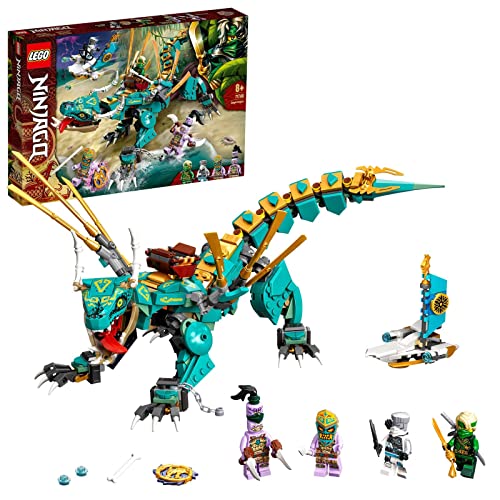 LEGO 71746 Ninjago Dragón de la Jungla, Animal de Juguete para Niños Pequeños, Set de Construcción con Tabla de Surf, Mini Figuras Island Lloyd y Zane