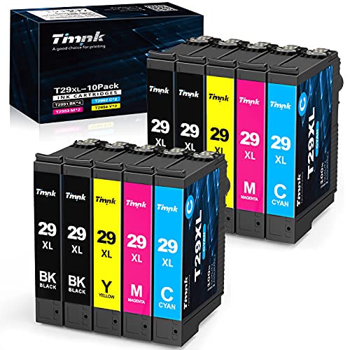 Timink 29 XL Cartuchos de Tinta Reemplazo de Epson 29XL Compatibles con Epson XP-255 XP-235 XP-345 XP-435 XP-245 XP-247 XP-332 XP-342 XP-432 XP-442 XP-445 (10 Paquetes)