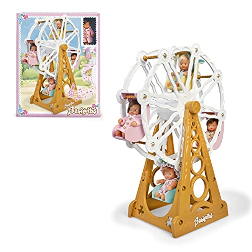 los Barriguitas - Noria Musical con Movimiento y Sonido, Incluye una muñeca bebé de Las clásicas de Siempre, con Espacio para 4 muñecas, Juguete para niñas y niños Desde 3 años, Famosa (700016655)