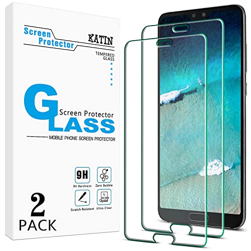 KATIN [2 Piezas Protector de Pantalla para Huawei P20 Pro Cristal Vidrio Templado, Dureza 9H, Funda Compatible, Antiarañazos, Sin Burbujas
