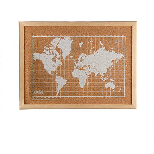 Mapa del mundo de corcho blanco - Mapamundi de corcho para la pared