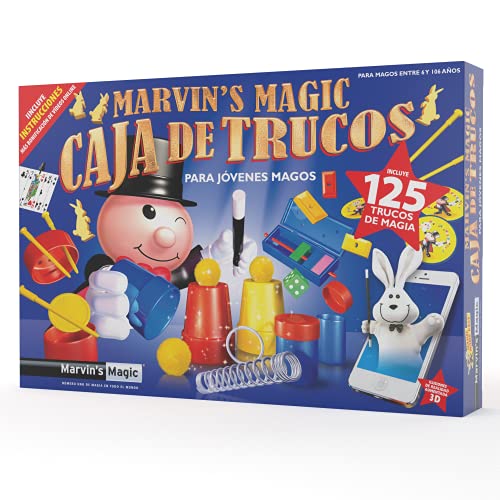 Marvin's Magic - Set de Magia para Niños - Gama de Magia Fácil - Incluye Varita Mágica - Trucos de Cartas - Mucho Más - Adecuado para Edades de 6+ - 125 Trucos de Magia - Regalo Ideal Cumpleaños
