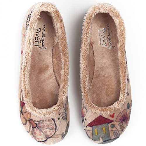 La Valenciana Originales zapatillas de casa para mujer fabricadas en España Vivant Ratita 222235 Salmón - Color - Rosa, Talla - 37