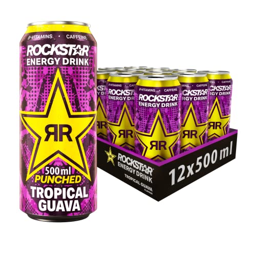 Rockstar Energy Guava 500ml, bebida energética – Pack de 12