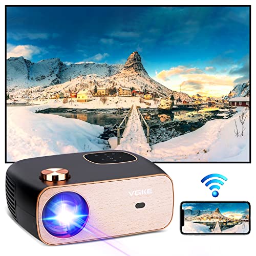 VGKE T82 Proyector 4K, 340 ANSI, Proyectores Full HD1080P, WiFi Bluetooth Proyector, Android Proyector Portátil con Botones Táctiles, Mini Proyector para Smartphone, Portátil, TV Stick, PS4